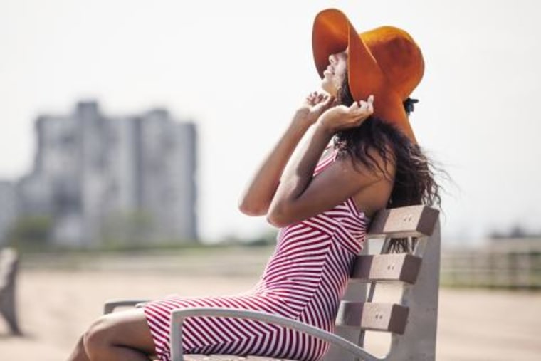 Woman sunbathing