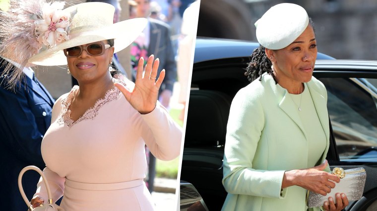 Oprah Winfrey arrives at St George's Chapel at Windsor Castle for the wedding of Meghan Markle and Prince Harry.  Saturday May 19, 2018 / Doria Ragland arrives for the wedding ceremony of Britain's Prince Harry, Duke of Sussex and US actress Meghan Markle