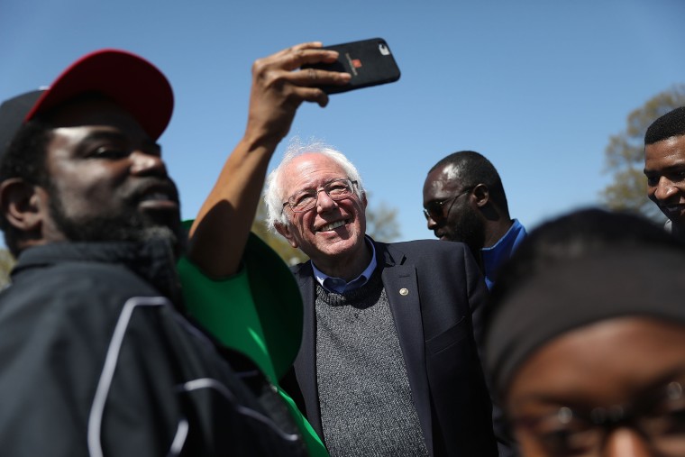 Sen. Bernie Sanders attends an event to mark the 50th anniversary of Dr. Martin Luther King Jr.'s assassination