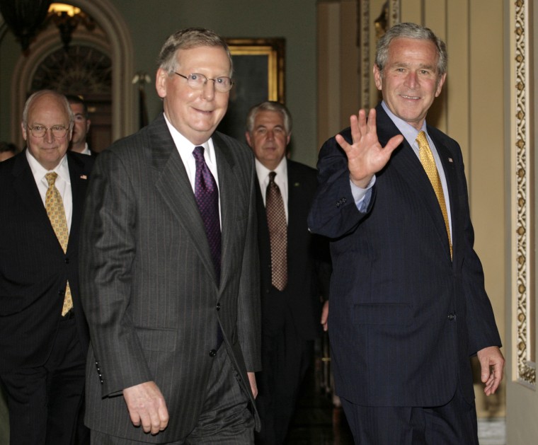 President Bush arrives for the Senate Republican Policy Lunch on Capitol Hill