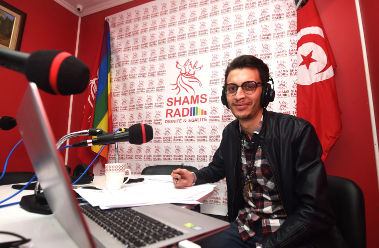 Image: Bouhdid Belhadi, director of "Shams Radio", the first LGBT radio in the Arab region