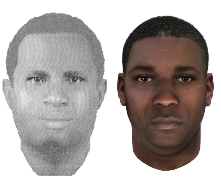 Image: Composite sketch created in 2003 on the left, and an age-progressed composite sketch on the right.
