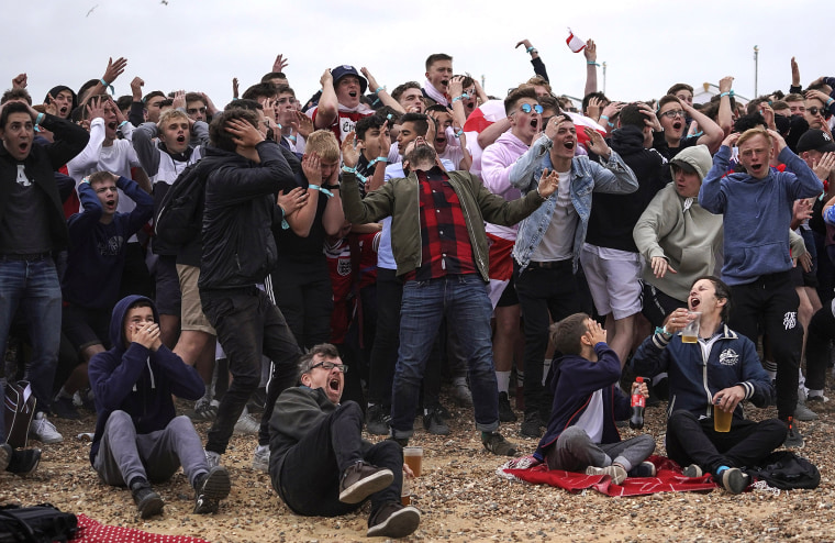 Image: Football Fans Watch England's First Match Of The World Cup Tournament