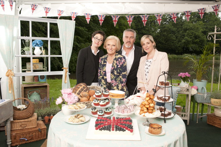 Image: Hosts Sue Perkins, Mary Berry, Paul Hollywood and Mel Giedroyc on The Great British Baking Show.