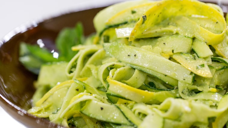 Ryan Scott's healthy no-cook squash tagliatelle with creamy raw pesto