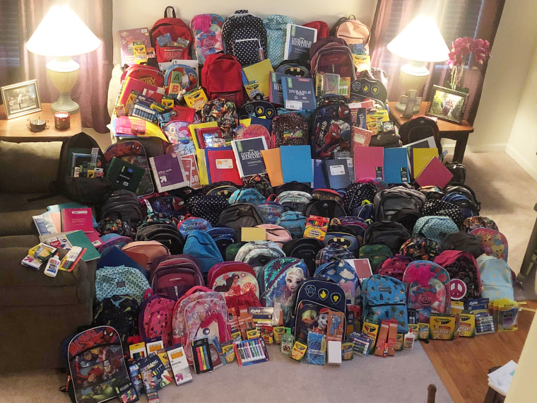 Tammy Waddell died from cancer and asked for backpacks for students instead of flowers at her funeral.