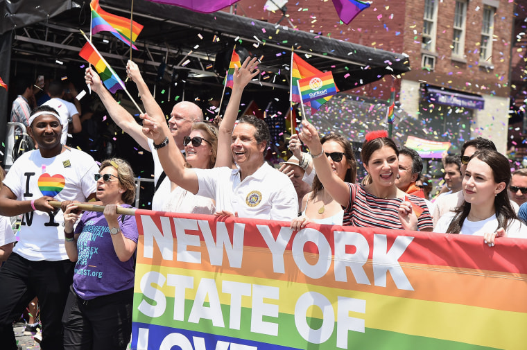 Image: New York State Governor Andrew Cuomo at the Pride parade in New York