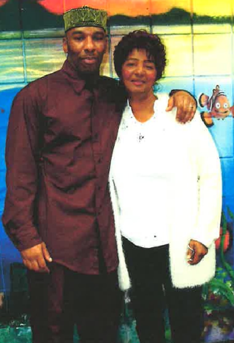 Eric Riddick with his mom, Christine.