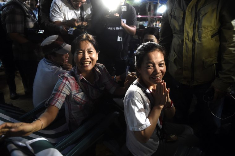 Image: Family members celebrate