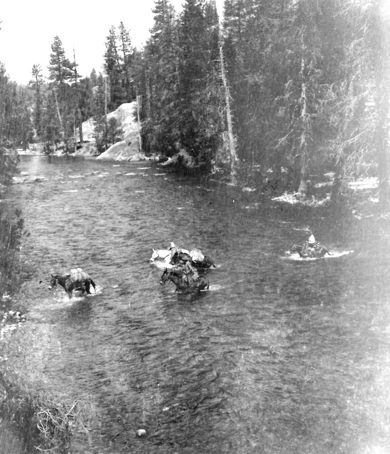 Image: Pack train crossing San Joaquin River