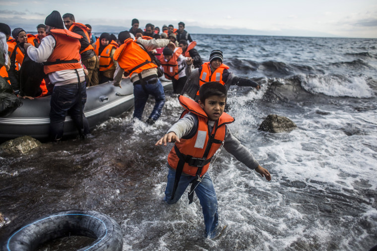 Image: Migrants Arrive On The Beaches Of Lesbos Having Made The Crossing From Turkey