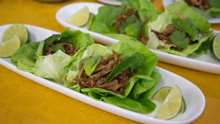 Flynn McGarry's Lettuce Wraps with Pork Thread & Fresh Herbs