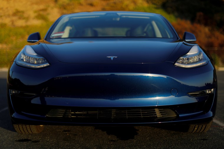 Image: A 2018 Tesla Model 3 electric vehicle