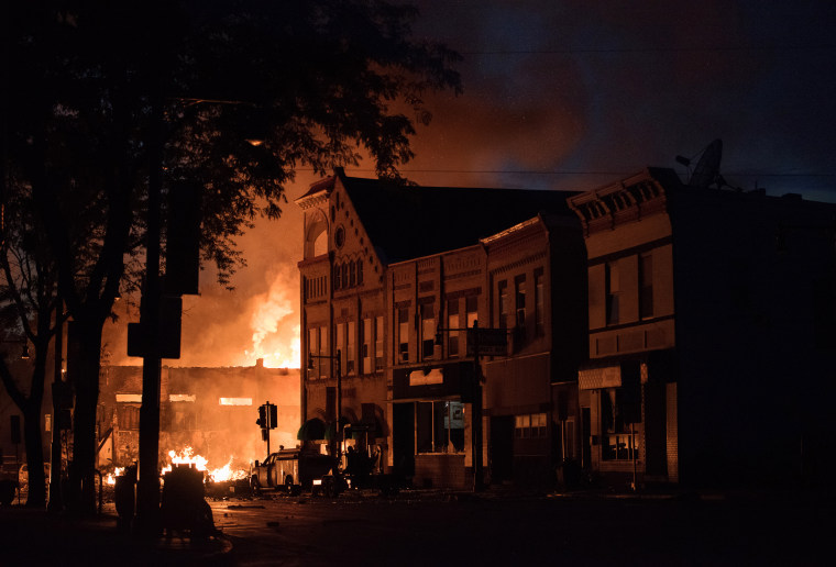 Flames consume a building in Sun Prairie, Wisconsin