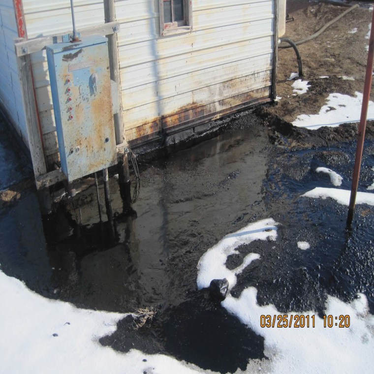 Image: A saltwater spill on the Petersons' land