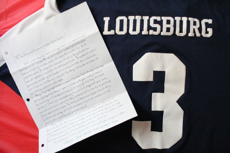 Image: Before his deportation, Lizandro chose to don the number three jersey for the Louisburg College Hurricanes