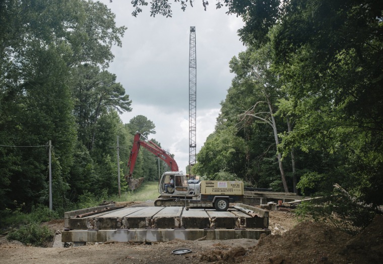 Image: A bridge is being reconstructed in Hinds County