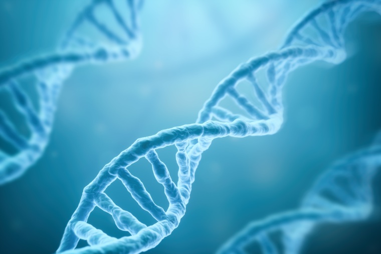 Image: DNA Strands on blue background