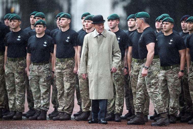 Image: Britain's Prince Philip, Duke of Edinburgh, in his role as Captain General, Royal Marines, attends a Parade