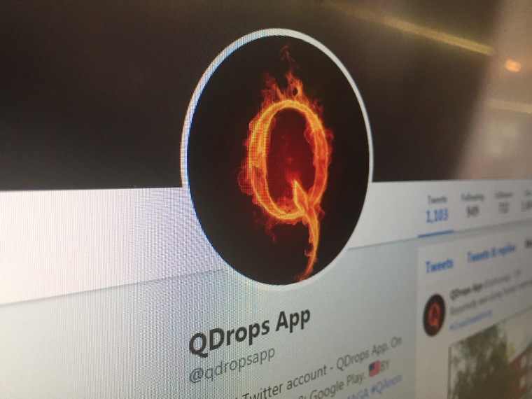 The QDrops App twitter feed