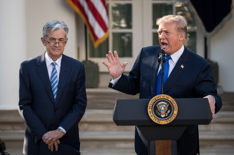 Image: President Donald Trump introduces his nominee for the chairman of the Federal Reserve Jerome Powell