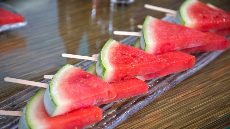 Soaked Watermelon Slice Popsicles