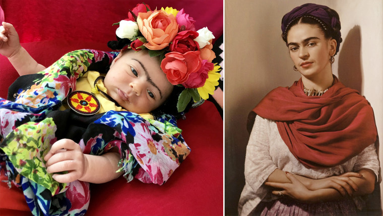 Baby Liberty dressed up as Mexican artist Frida Kahlo.