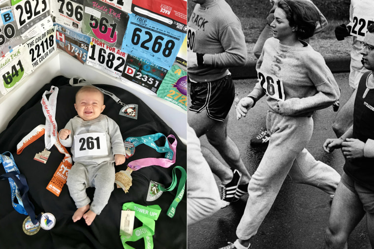 Baby Liberty as Kathrine Switzer, American marathon runner, author and television commentator.