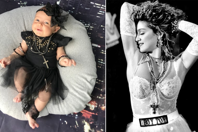 Baby Liberty dressed as the "Queen of Pop" -- singer, songwriter and producer Madonna.