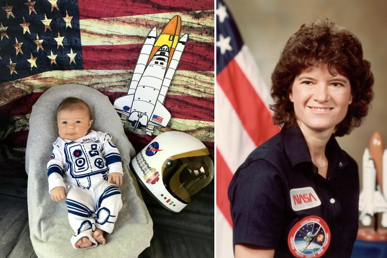 Baby Liberty as Sally Ride, an astronaut who became the first American woman in space in 1983.