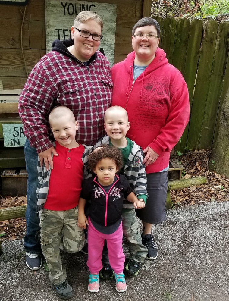 Image: Andrea and Rebecca Bickett live in Mississippi with their twin 5-year-old sons, Owen and Adrian and their daughter Regan.