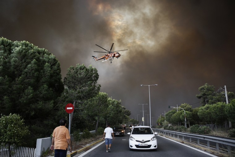 Image: Wildfire in Penteli Mountain in Athens