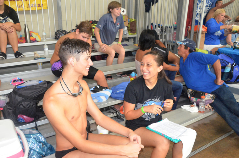 Seth Owen, left, was on the swim team at First Coast High School in Jacksonville, Florida.