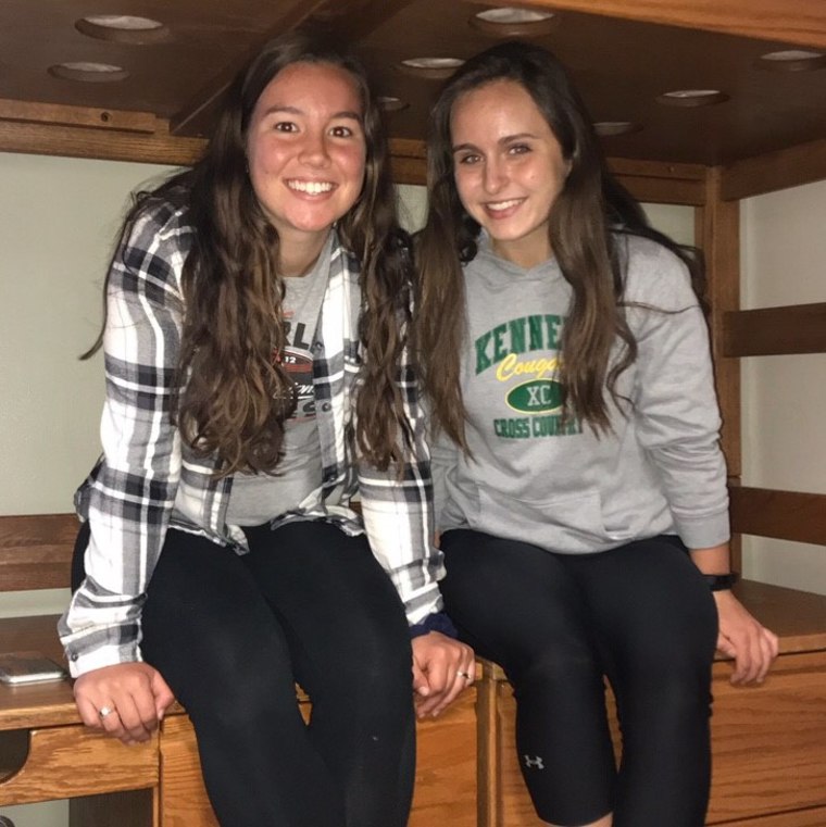 Mollie Tibbetts, left, with her college roommate Ali Meyer.