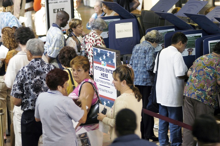Image: Latino Voters Go To The Polls Early In Florida