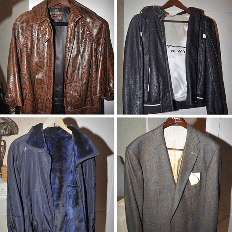 Jackets included in the government's exhibits admitted into evidence at the trial of Paul Manafort.