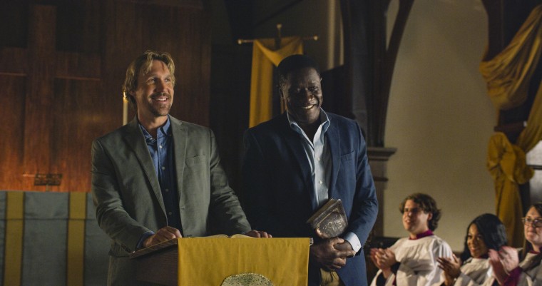 David A.R. White and Benjamin Onyango in "God's Not Dead: A Light in Darkness."