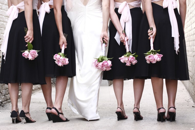 still standing shoe spray bridesmaids