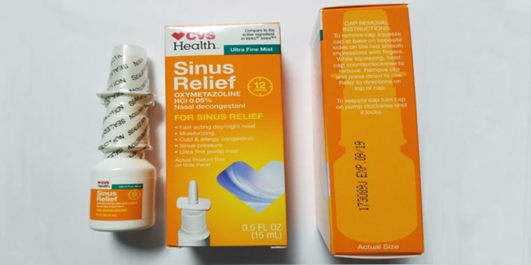 Recall of CVS Health 12 Hour Sinus Relief Nasal Mist