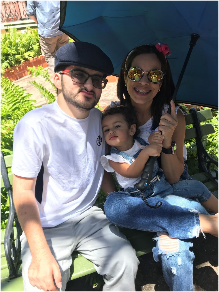 Luis with his mom Monica Quesada and sister Luna, in Puerto Rico.