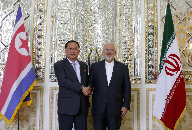Image: Iran's Foreign Minister Javad Zarif and North Korea's Foreign Minister Ri Yong Ho