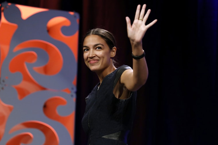 Image: Alexandria Ocasio-Cortez speaks at the Netroots Nation annual conference for political progressives in New Orleans