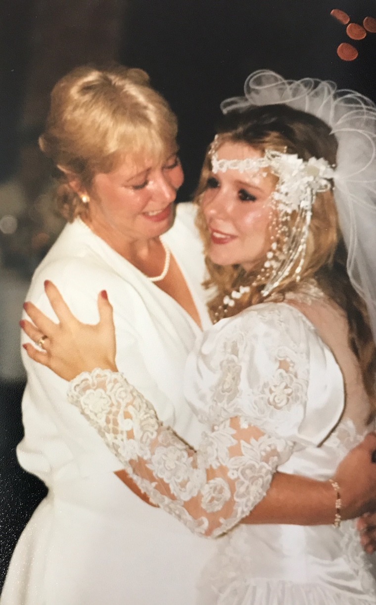 Audrey May Herron, right, with her mother, Shirley Olmstead.