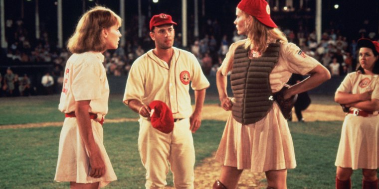 "A League of Their Own" stars Lori Petty, Tom Hanks, Geena Davis, Rosie O'Donnell