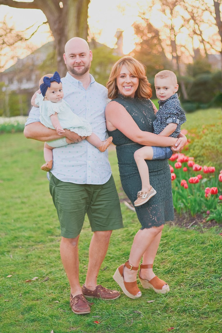 Lewis with her husband, Matt, and their children, Wesley, 4, and Charlotte, 1. The couple's middle child, Frankie, died in July 2016.