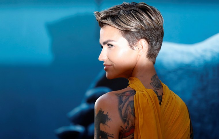 Image: Ruby Rose poses at the premiere for \"The Meg\"