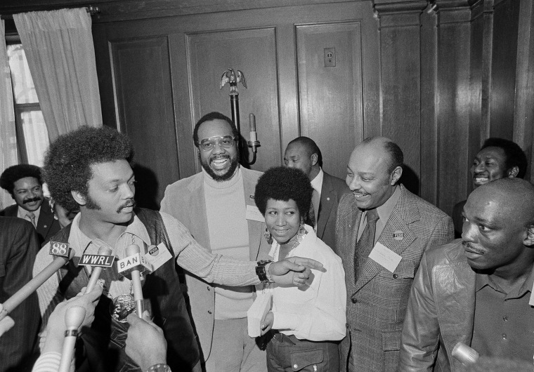 Image: Jesse Jackson, Tom Todd, Aretha Franklin, Louis Stokes