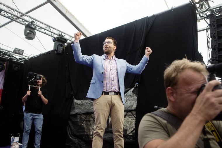 Image: Jimmie Åkesson at his far-right party's summer festival