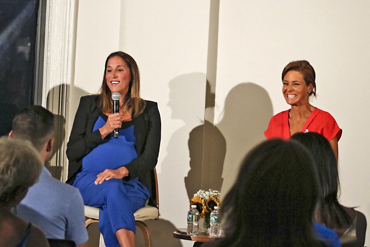 "You are constantly doing stories that challenge who you are and that is why I do it," Yasmin Vossoughian explained to the audience, with fellow MSNBC anchor Stephanie Ruhle (right).