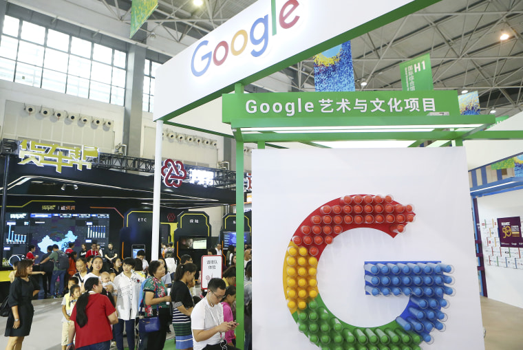 Google stand during the 2018 China International Big Data Industry Expo in Guiyang, China.